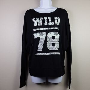 Empyre Black Long Sleeves Wild 78 Top Size Small